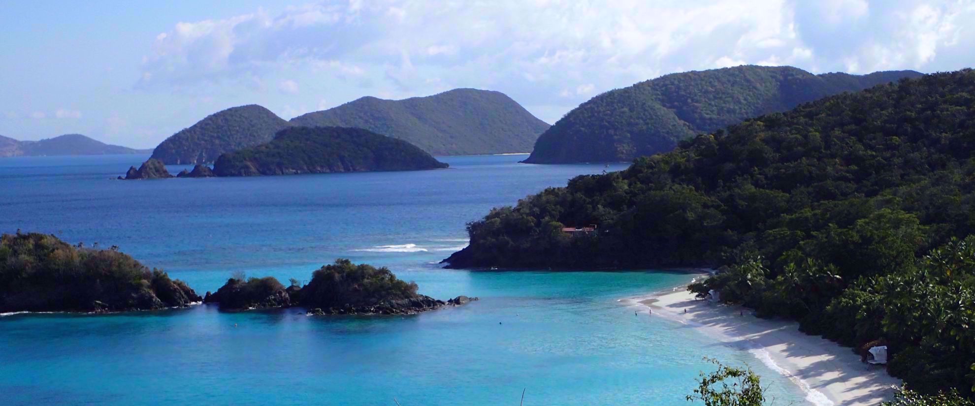 Landscape view of beautiful caribbean coastline