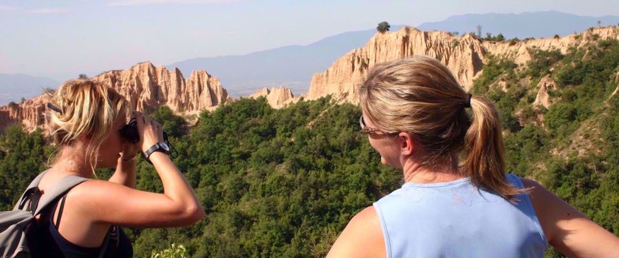 Women photographing beautiful sights in bulgaria