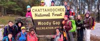 Picture of Slackpacking Georgia women's travel group at chattahoochee national park woody gap