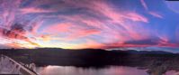Picture of Slackpacking Georgia beautiful violet sunset over lake in georgia