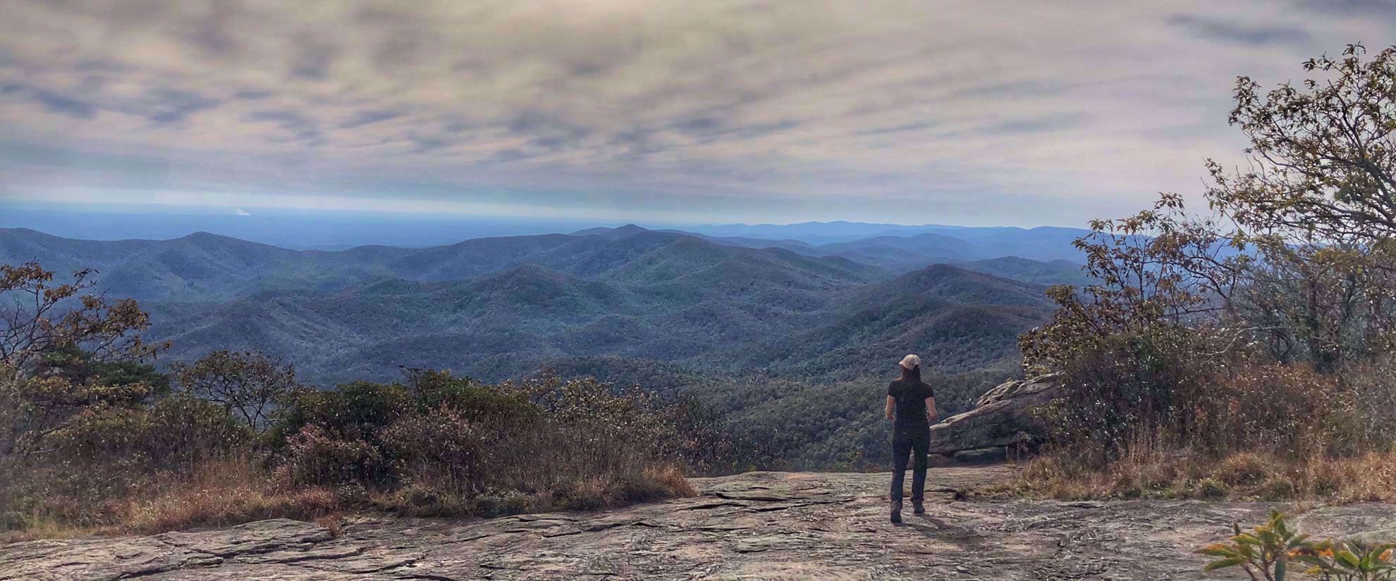 woman enjoying view of chattahoochee national forest