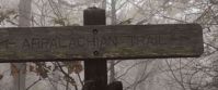 Picture of Slackpacking Georgia wood appalachian trail sign on hike in georgia