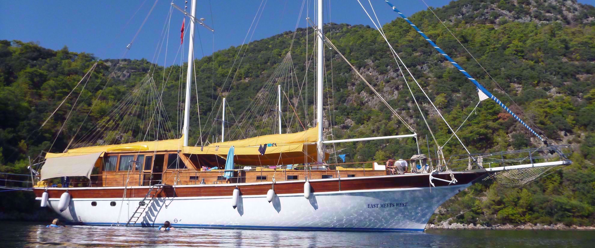 east meets west beautiful sailboat in turkey