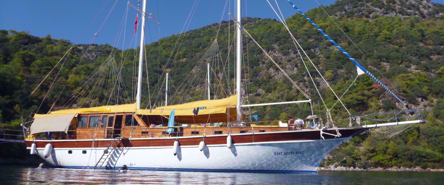 east meets west beautiful sailboat in turkey