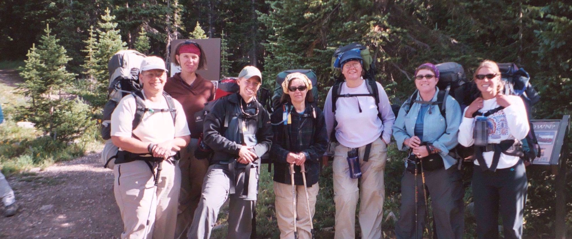 group of women backpackers in the Snowy Mountains Picture of Alpine Hiking in the Snowy Range