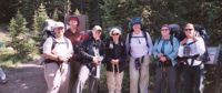 group of women backpackers in the Snowy Mountains Picture of Alpine Hiking in the Snowy Range