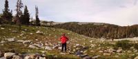 woman backpacker in the Snowy Mountains of Wyoming Picture of Alpine Hiking in the Snowy Range