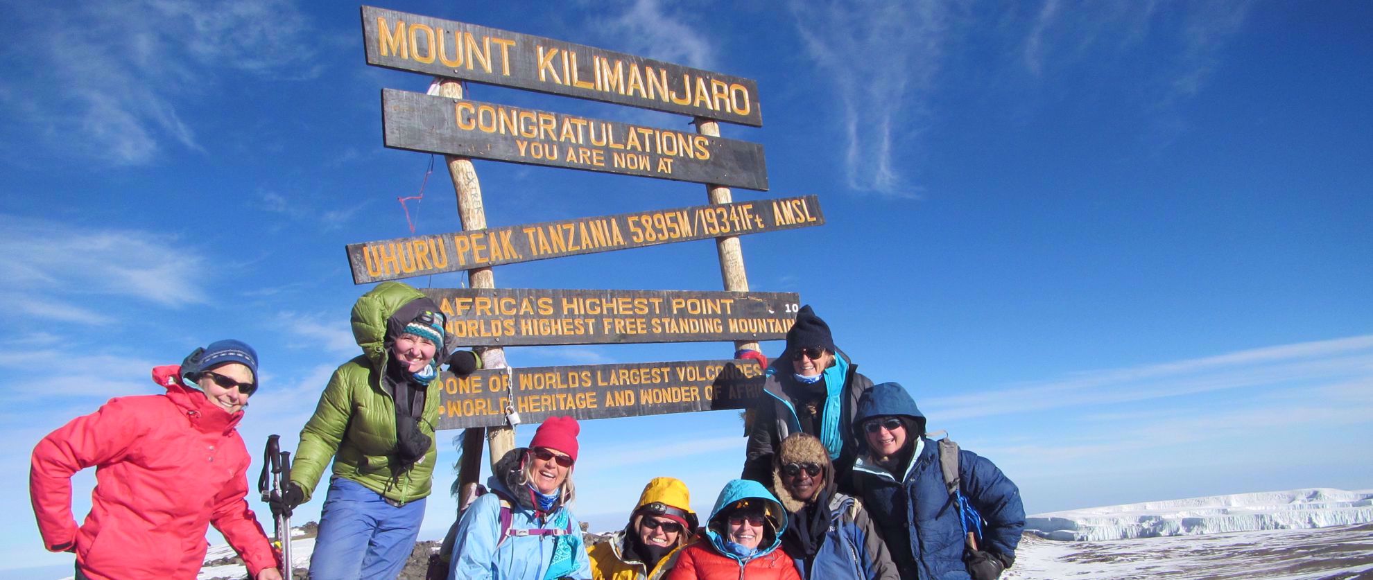 Women at the top of Kilimanjaro