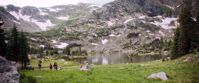 Picture of Alpine Hiking in the Snowy Range hikers in background in wyoming wilderness