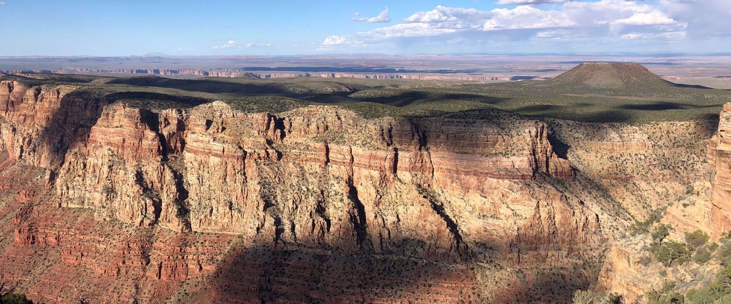 Grand canyon with shadows from clouds